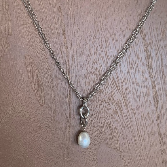 SILPADA Sterling Silver and large Pearl double strand necklace - Picture 9 of 9